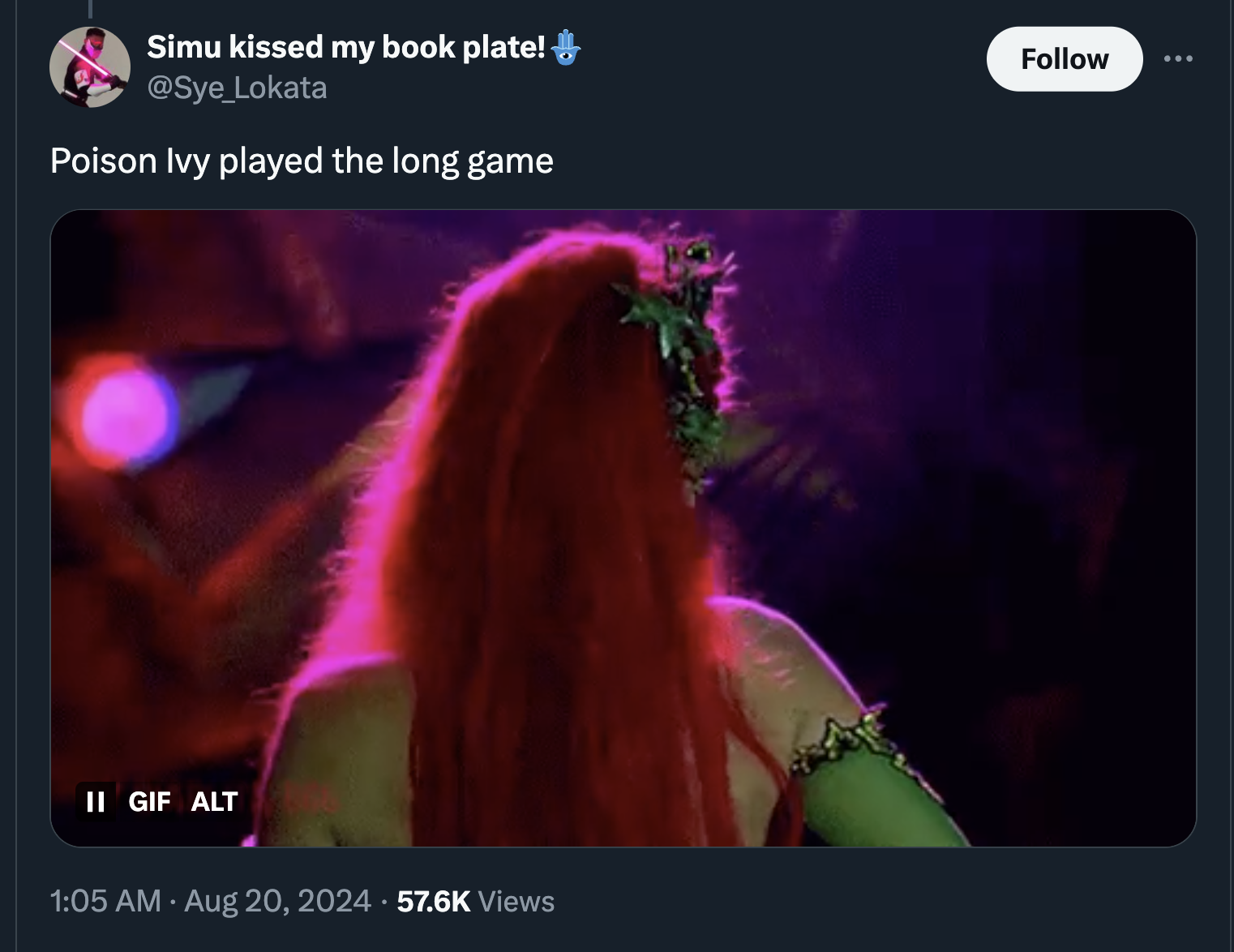 screenshot - Simu kissed my book plate! Poison Ivy played the long game Ii Gif Alt Views